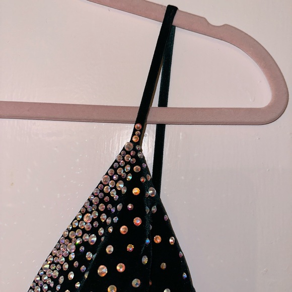 Jovani Velvet Green Cocktail Dress - Picture 5 of 6